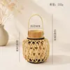 Lanternas de mão tecidas em bambu para o Festival do Meio Outono, suportes de vela decorativos de rattan para exterior, decorações de casamento para pátio de pousada, lanternas artesanais para atacado