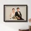V45O foto de vestido de noiva grátis feita estúdio fotográfico moldura de foto de parede personalizada parede de fundo de sofá impressão de foto de família