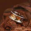Anillo de Plata S925 Rey Ciervo Dorado Versión Ancha Patrón Cóncavo Incrustación Dorada Anillo Abierto Vintage para Hombres y Mujeres