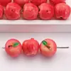 Manzana Miniatura con Clavos de Cuerno, Colgante para Pulsera de Manzana Roja con Agujero Pasante, Cuentas Sueltas, Materiales para Manualidades DIY Hechos a Mano, Juguete de Comida en Miniatura