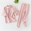 Conjunto de Ropa Interior Térmica para Niños 2026 con Cuello Medio, Conjunto de Dos Piezas de Pijamas Térmicos Cepillados de Otoño e Invierno para Bebé
