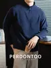 Sudadera de forro polar de doble cara, cálida, engrosada, con media cremallera, para hombre, estilo minimalista para otoño e invierno, top de manga raglán