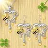 Collar Colgante de Abeja Flor Corazón de Moda Popular Transfronterizo Europeo y Americano Conjunto de Joyería Pendientes