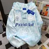 Nueva Sudadera con Capucha Creativa Americana Estilo Street Ins con Estampado de Letras para Mujer en Otoño e Invierno Ropa Tie-Dye de Diseño