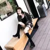 Botas Largas Sexy y de Moda con Tacón Alto, Nuevo Estilo Otoño e Invierno 2025, Botas Finas de Tacón Grueso por Debajo de la Rodilla de Moda