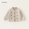 Cárdigan infantil Bangxuan estilo coreano, nuevo tejido de punto otoñal estilo pastoral para niño pequeño, top para bebé, chaqueta suéter para niña