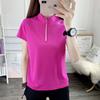 Pedido de atacado de fábrica camiseta de secagem rápida feminina manga curta roupas de secagem rápida femininas moletom fino de manga comprida gola alta fitness 22220