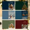 Tarjeta de felicitación plegable de Navidad en inglés, Vintage, Nicho, Gama alta, en blanco, para escribir a mano, Nochebuena, Regalo de Navidad, Tarjeta de bendición