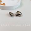 Botões de Coração Espelhados de Metal Botões Decorativos Altos em Formato de Coração Ouro Prata Botões para Camisa Cardigã Tricô Roupas de Exterior