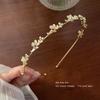 Diadema con lazo de perlas de alta calidad para mujer, diadema con pinza para el cabello de hada Mori de verano, para celebridades de Internet 2022, nueva