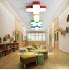 Nova lâmpada de bloco de montar Lego para quarto infantil, LED, desenho animado, criativa, com engrenagens, lâmpada para jardim de infância, lustre em forma de sala de aula