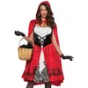 Novo Fantasia da Chapeuzinho Vermelho Halloween Foto Real Cosplay Adulto Festa Boate Dança Rainha Fantasia Fantasia de Performance