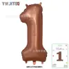 Balão de Folha de Alumínio Número Caramelo Creme Chocolate 32 polegadas Corpo Fino para Festa de Aniversário Infantil/Adulto