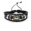 Pulseira Étnica Coreana Multicamadas Tecida com Contas Pulseira de Couro Joia de Casal Pulseira de Couro de Vaca Fornecimento de Barraca