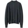 Cárdigan de Cachemira con Múltiples Botones para Mujer Otoño Invierno Nuevo Holgado Cuello Semi-Alto Abotonado Base Corta Suéter Abrigo Top