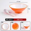 Tazón Roscado de Melamina para Fideos Especial para Restaurante de Fideos Tazón para Ramen Sopa de Fideos con Carne Tazón para Fideos Tazón Grande para Mala Tang Luosifen Uso Comercial