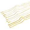 Pu Zuoqiang Caja Dorada Brillante de Oro de 24 Quilates Relleno Color-Preservante Lingote Semilla de Melón Chopard Cadena de Clavícula Universal en Forma de O para Mujeres