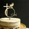 Adorno para pastel de cruz de paloma de la paz estilo ins transfronterizo para comunión, bautizo de bebé y decoración de fiesta