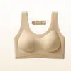 Ropa interior estilo camisola cálida con fruncido y tirantes para mujer, ropa interior líquida invisible sin costuras para mujer, sujetador de copa fija con fruncido