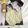 Talla grande Ropa con capucha para protección solar 100.00kg chica gordita Casual Combinable Sudadera ligera 2025 Abrigo de color sólido para mujer 7210
