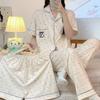 Pijama Simples de Bolinhas Estilo Coreano para Meninas, Novo Conjunto de Três Peças de Manga Curta para Primavera e Verão, Roupa de Casa Fofa e Feminina Atacado