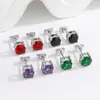 Brincos de Tarraxa Cruzados Mais Vendidos de 1 Quilate Banhados a Prata S925 com Design de Diamante Colorido de Quatro Garras, Brincos de Luxo Leve