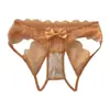 "Encanta llevar, encanta quitarse" bragas sexys y seductoras de encaje para mujer, caladas con detalle de lazo, entrepierna abierta, tanga de tiro bajo