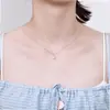 Collar Minimalista Elegante y de Moda Estilo Coreano con Circonita Incrustada y Perla Natural de Agua Dulce, Cadena Versátil para Clavícula de Lujo Ligero al por Mayor