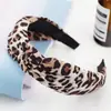 Comércio Exterior Faixa de Cabeça Estampa de Leopardo Elegante Larga Cruzada Tecido Retrô Faixa de Cabeça para Adultos Acessório de Cabeça Criativo