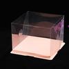 Caja transparente para pastel al por mayor de fábrica Embalaje de plástico navideño 4 pulgadas 6 pulgadas 8 pulgadas caja transparente doble para pastel