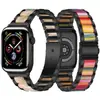Adecuado para Apple Watch 8 9 S10 Correa de Reloj Iwatch 7 Ultra Metal Tres Perlas Correa de Reloj de Resina