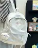 Mochila Color Azul Claro con Lunares Blancos Bordado de Estrella Estilo Japonés Chica Suave Estudiante Estilo Sanador Viaje de Vacaciones Mochila Pequeña