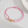 Pulsera tejida hecha a mano para parejas, de gran venta transfronteriza, con un estilo fresco y elegante, hebilla de herradura de aleación, pulsera ajustable
