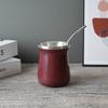 Suministro directo de fábrica Vaso de mate de acero inoxidable 304 de doble capa 8oz rociado de plástico bebida argentina café vaso termo al por mayor