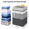 Cestas de Lavandería Grandes, Impermeables, Cestas de Lavandería de Pie, Cesta de Ropa Plegable, 75L