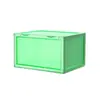 Caja de Zapatos Aj Macarrón Transparente Apertura Lateral Caja de Almacenamiento Antioxidación Pared de Zapatos Gabinete de Zapatos a Prueba de Polvo Almacenamiento Plegable