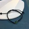 Pulseira fantasma verde natural de prata S925, corda de mão de cristal de cornucópia feminina, contas de transferência de ano de vida masculinas, presente para casal