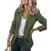 2025 Nuevo Otoño Elegante Chaqueta Amazon Wish Mujeres Manga Larga Color Sólido Cuello de Traje Traje de Botonadura Única