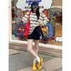 Shorts Esportivo de Listras com Coração Amarelo Feminino Verão 2026 Novo Seda de Gelo Secagem Rápida Solto Emagrecimento Casual Calça de Cinco Pontos