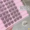 Cílios postiços autoadesivos sem cola, estilo ídolo preguiçoso de três seções, cílios individuais segmentados em cachos W-C, suporta distribuição, estilo volumoso