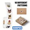 Rollo de 500 hojas con divertidas expresiones de gato, para bolsas, pegatinas decorativas para sobres, cinta adhesiva caliente transfronteriza.