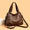 Bolsa modelo novo Vintage 2026 com padrão de lichia, bolsa tote feminina de grande capacidade, versátil e prática, adequada para usar no ombro ou na transversal