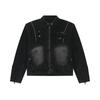 MTLCLOTHES Chaqueta de Mezclilla para Hombre Otoño Nuevo Estilo Americano High Street Hombrera Cremallera Costuras Sentido del Diseño Tendencia