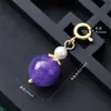 Contas Redondas de Ágata de Cristal Natural Pequenos Acessórios de Borla Pulseira Colar Acessórios para Joias DIY Fecho Universal Pingente de Bolsa