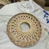 Chapéu cônico oco de bambu tecido estilo antigo filme preto vermelho adereço de filmagem chapéu adulto passarela performance de dança chapéu de bambu