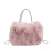 Bolsa Cruzada de Hombro de Felpa con Cadena Nueva de Invierno Transfronteriza para Mujer, Bolsa Plegada Nube