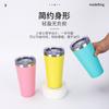 Taza de Acero Inoxidable para Coche con Forma de Cono de 16 oz Transfronteriza, Doble Capa al Vacío, Termo de Gran Capacidad, Taza Helada Portátil para Exteriores