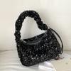 Bolso de Moda Transfronterizo para Mujer, Bolso de Mano Plegado Estilo Coreano, Bolso Cruzado, Estilo de Nicho, Gama Alta, Lujo Ligero, Bolso Suave con Lentejuelas