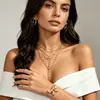 Moda de Alta Venta Transfronteriza Lujo Ligero Elegante Collar Multicapa para Mujer con Colgante en Forma de Lazo Gota de Agua