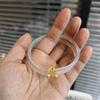 Bestia tragadora de oro calcedonia natural pulsera tintineante pulsera de ágata extremadamente delgada pequeña y exquisita pulsera de jade joyería para damas